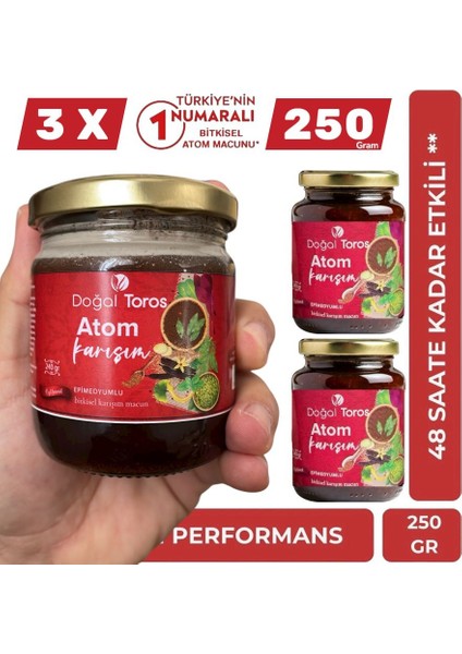 Toros Atom Ballı Ginsengli Polenli Macun 3 x 240 gr