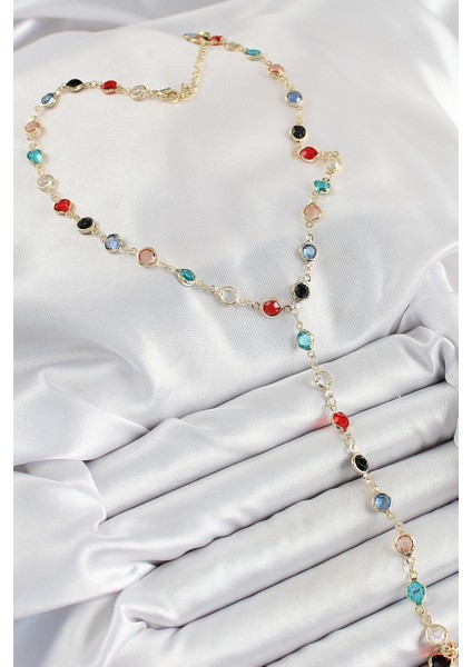 Bfs Pirinç Asorti Model Gold Renk Zirkon Taşlı Y Kolye fiyatları