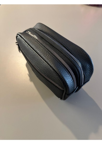 - Erkek Siyah Deri Portföy Clutch Traş Kozmetik Bakım ve Günlük El Çantası fırsatları