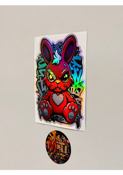 Sinirli Tavşan Araba Motosiklet Kask Laptop Cam Etiket Sticker Baskı 7,8X10CM modelleri