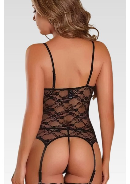 Siyah Dantelli Fantezi Jartiyer Takım TM8131 fiyatları