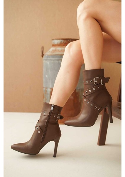 Atye Premium Taba Ince Topuklu Fermuarlı Bot fiyatları