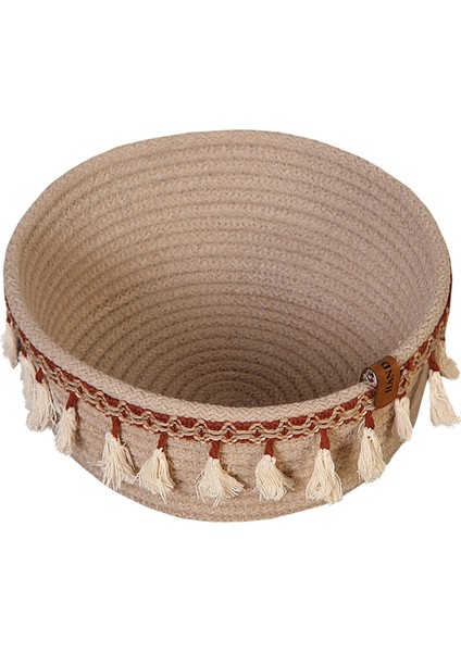 Püsküllü Hasır Sepet 3 Adet