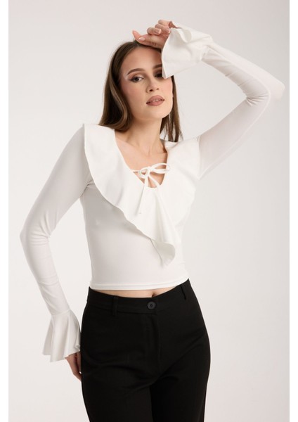 Kadın Volanlı Bluz modelleri