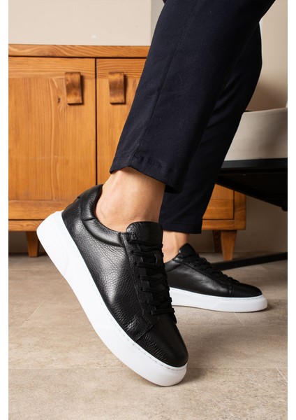 Tommy Erkek Deri Sneaker Ayakkabı Siyah modelleri