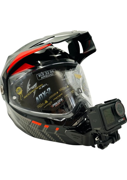 Scorpion Adx-2 Kask Uyumlu Chinmount Aksiyon Kamera Çene Bağlantı Aparatı Seti