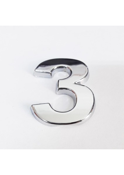 bulurum 3 rakamı 3,75 cm krom yapışkanlı