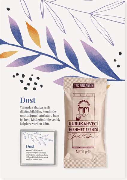 Dost Için Kahve Çikolata Hediye Kartı