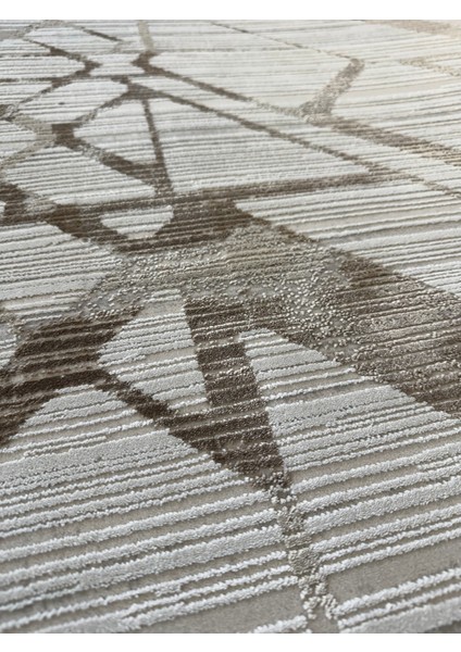 Roma 1114 Bej Kahverengi Premium Modern Desen Akrilik Salon Halısı Üst Kalite indirimleri