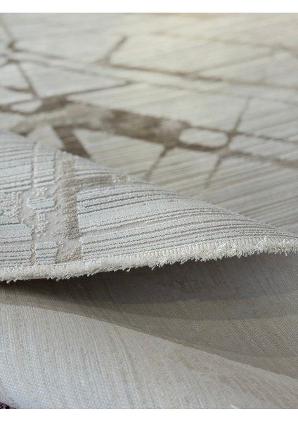 Roma 1114 Bej Kahverengi Premium Modern Desen Akrilik Salon Halısı Üst Kalite