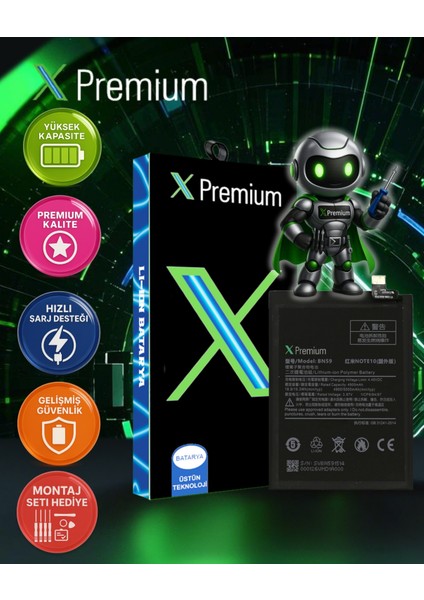 Xpremium Xiaomi Redmi NOTE10 Uyumlu Batarya Pil Süper Yüksek Kalite 5000 Mah BN59
