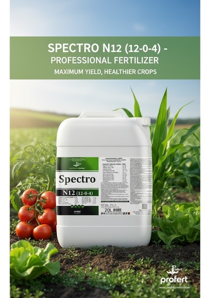 Spectro N12 12-0-4 + Me – Azot ve Organik Madde Içerikli Sıvı Gübre – Yüksek Etki ve Hızlı Emilim – 20 Lt modelleri
