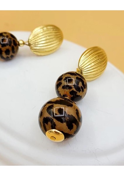 Zarif Leopar Top Küpe fiyatları