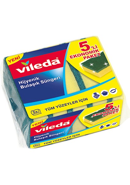 4 Adet Sünger 5'li Eko Düz Paket