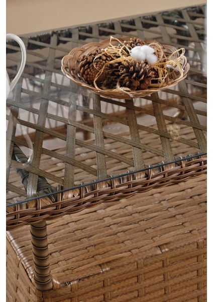 Rattan Breda Bahçe Mobilyası 2+1+1+Camlı Masa -- 2 Tane Puf Hediye modelleri