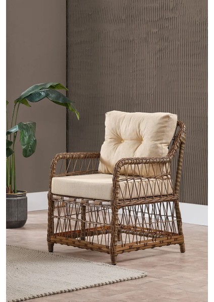 Rattan Breda Bahçe Mobilyası 2+1+1+Camlı Masa -- 2 Tane Puf Hediye fırsatları