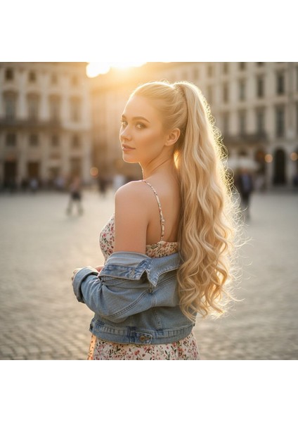 Bağlamalı Dalgalı At Kuyruğu / Balköpüğü Beyaz Platin Röfleli