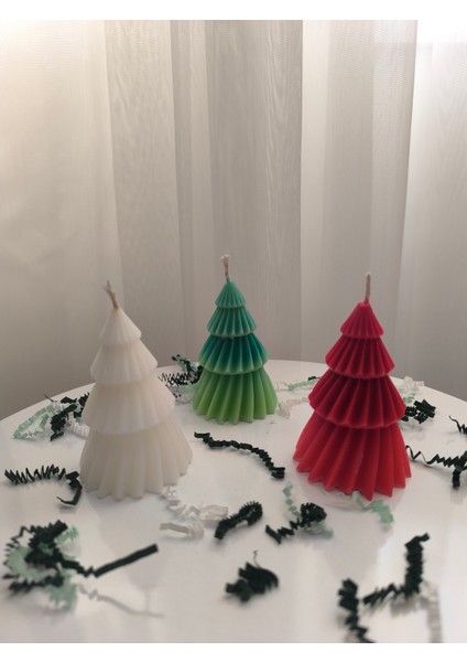 Çam Ağacı Desenli Yılbaşı Konseptli Dekoratif Mum, Geçişli indirimleri