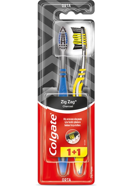 Zig Zag Charcoal Orta Diş Fırçası 1+1 2 Adet