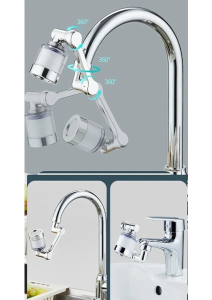 Filtreli 1080° Hareketli Musluk Başlığı + 2ADET Yedek Filtre fiyatları