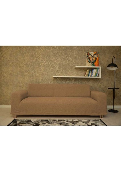 Koltuk Örtüsü 3 Kişilik Jakar Likralı Giydirmeli Koyu Kahve modelleri