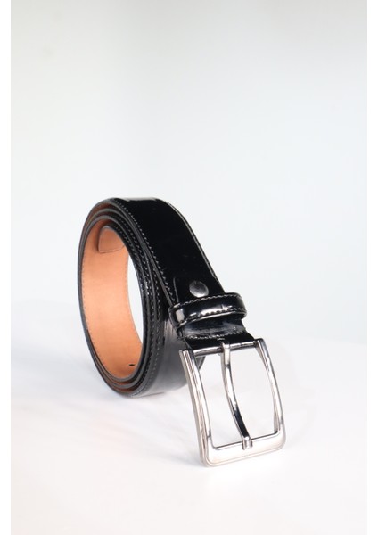 Erkek 4 cm Siyah Rugan Kemer