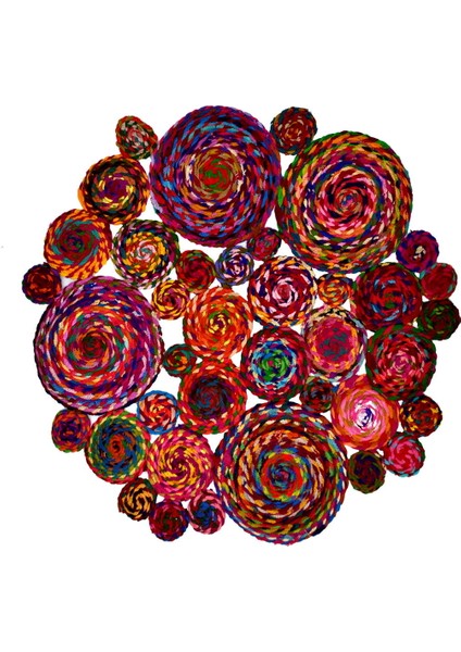 Home Y13 Bolero Örgü Halı - Renkli - 120X120 cm fiyatları