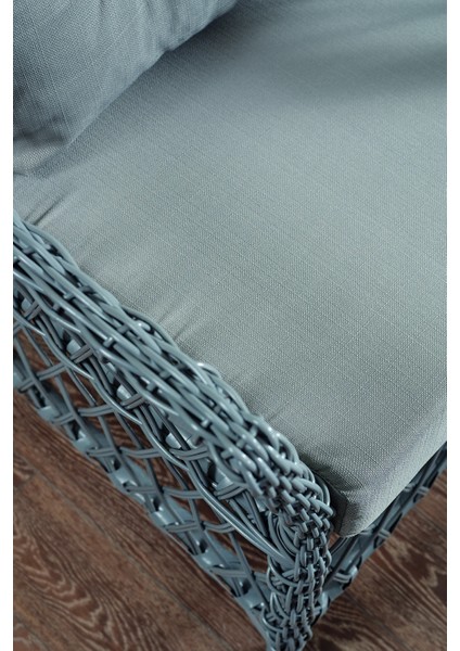 Rattan Icon Bahçe Mobilyası 2+1+1+Camlı Masa