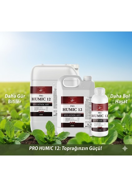 Pro Humıc 12 – Sıvı Humik Asit %12 Organik Madde Kaynağı – Toprak Düzenleyici ve Kök Geliştirici Gübre 20 Lt fiyatları