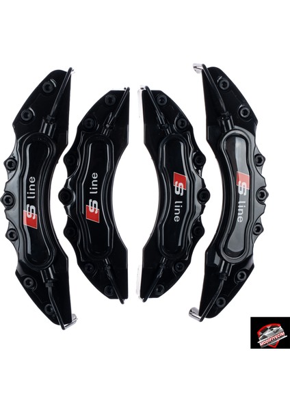 Siyah S-Line 4'lü Kaliper Seti Yapıştırma Logolu