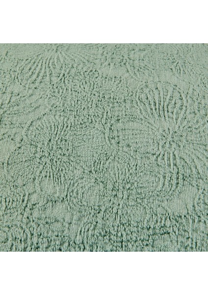 Soft Şönil Çiçek Kırlent Kılıfı - Yeşil - 45X45 cm modelleri