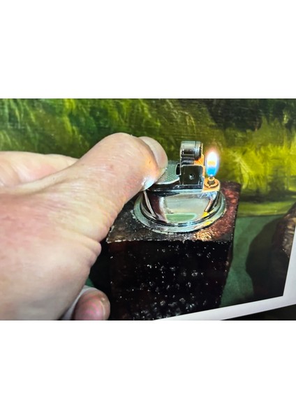 Küllük Çakmak ve Sigaralıktan Oluşan Takım - Küllük 18 cm Çapında