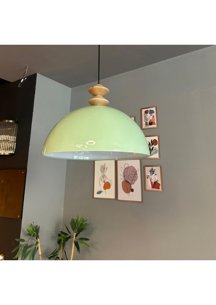 Linate Mint Q Kafa Başlık Avize Tekli Sarkıt Salon Kuaför Dekoratif Aydınlatma