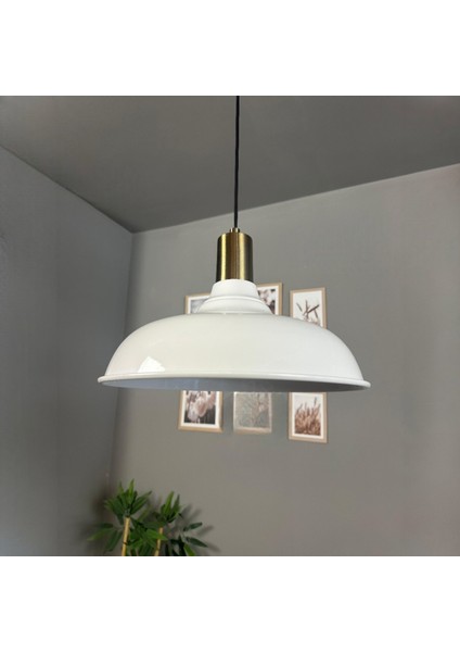 Nota Beyaz Tekli Avize Kalın Eskitme Fener Başlık Salon Mutfak Koridor Otel Avizesi Lamba Aydınlatma