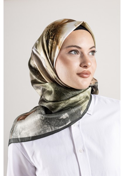 Dijital Kristal Desenli Eşarp 95x95 – Pastel Desen-4