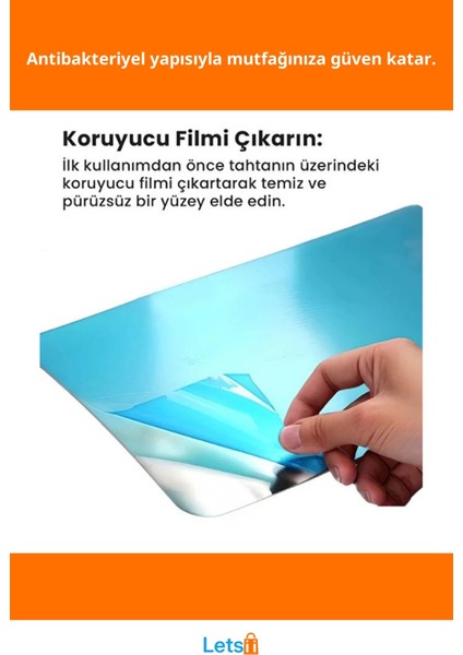 Antibakteriyel Paslanmaz Çelik Kesim Panosu 2'li Set Büyük ve Küçük fiyatları