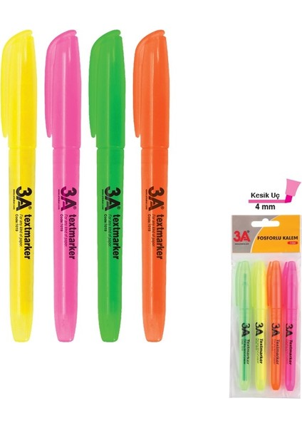 Fosforlu Kalem 4'lü