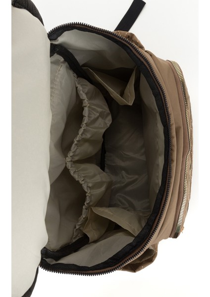 Nakışlı Bondit Hafif Kumaş Anne Bebek Bakım Çantası Termoslu Biberon Cepleri