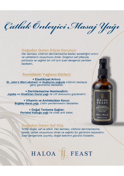 Çatlak Önleyici Vücut Masaj Yağı 100 ml -Anti-Stretch Mark Body Massage Oil 3,4fl.oz fiyatları