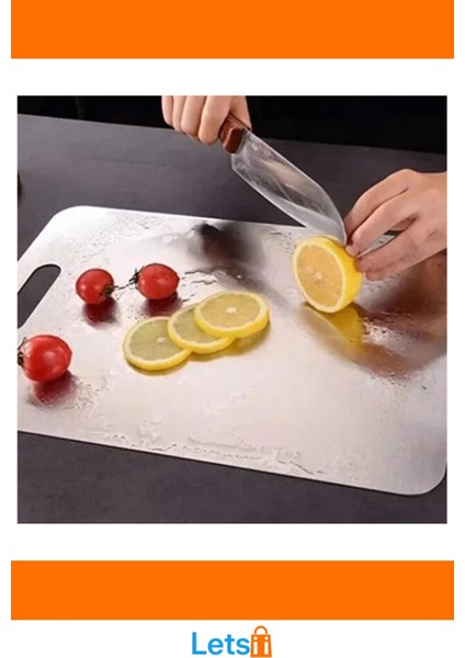 Antibakteriyel Paslanmaz Çelik Kesim Panosu 2'li Set Büyük ve Küçük indirimleri