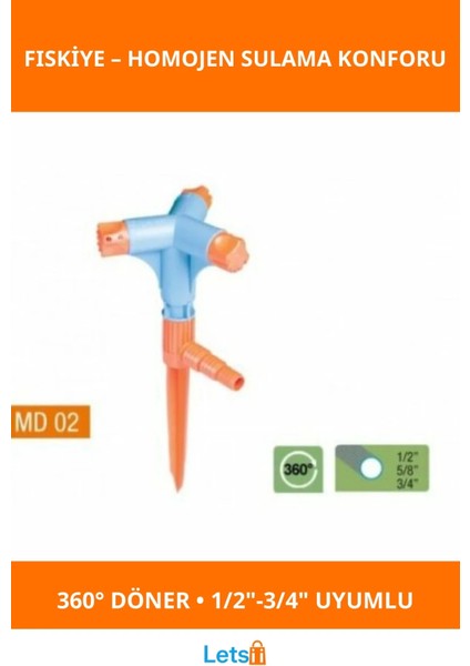 3 Yönlü 360 Derece Dönme Özellikli Kısa Meme Sprink Fıskiye