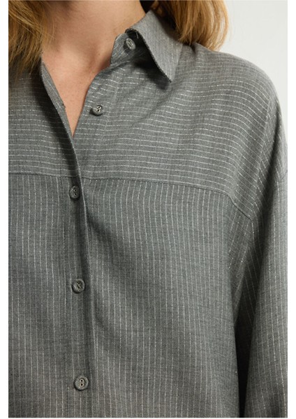 Cep Detaylı Çizgili Gömlek C.gri 130L9672000 fiyatları