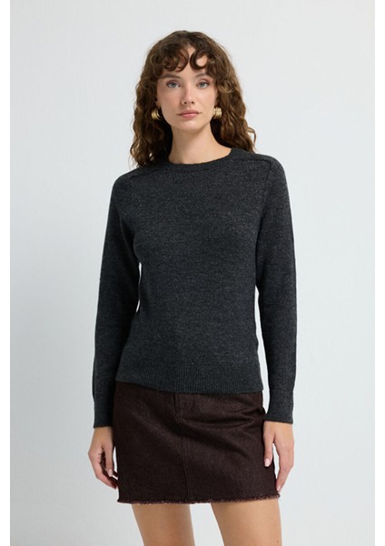 Bisiklet Yaka Triko Kazak Antrasit 13945645000