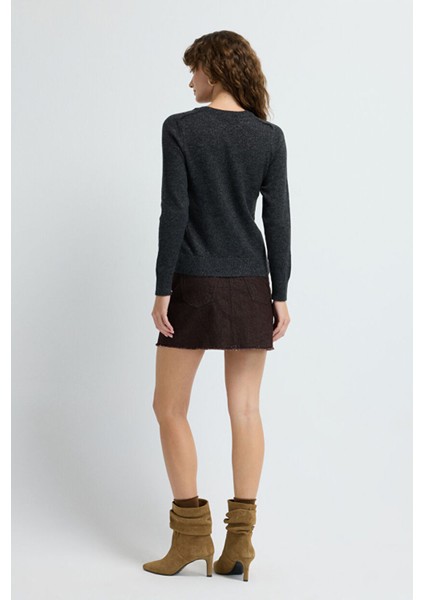 Bisiklet Yaka Triko Kazak Antrasit 13945645000 indirimleri