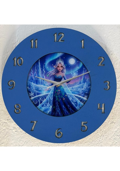 Kişiye Özel Isimli Buzlar Kraliçesi Çocuk Odası Duvar Saati | Epoksi Resimli & Rakamlı | 35 cm fiyatları