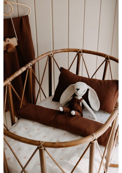 Park Yatak Müslin Nevresim Takımı (80X110) | Simple Brown Leaves