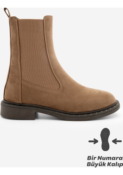 Kadın Troklu Çift Lastikli Günlük Bot Yuvin Taba Süet modelleri