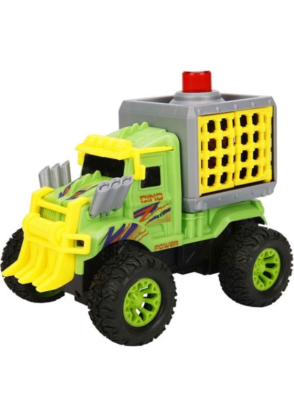 Sesli ve Işıklı Canavar Dinozor Taşıma Kamyonu - Yeşil