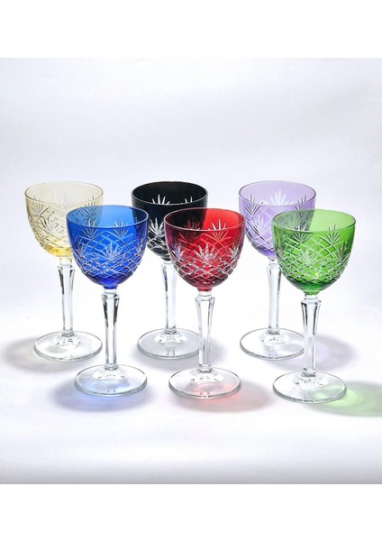 6'lı Kristal Ayaklı Püskül Desenli Lüks Kadeh fiyatları