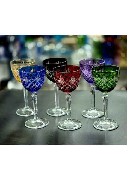 6'lı Kristal Ayaklı Püskül Desenli Lüks Kadeh fırsatları